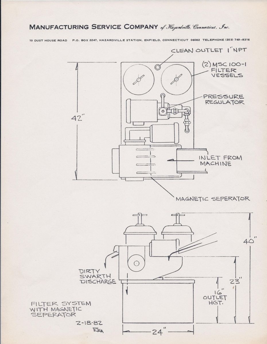 old machine tool coolant filter drawing